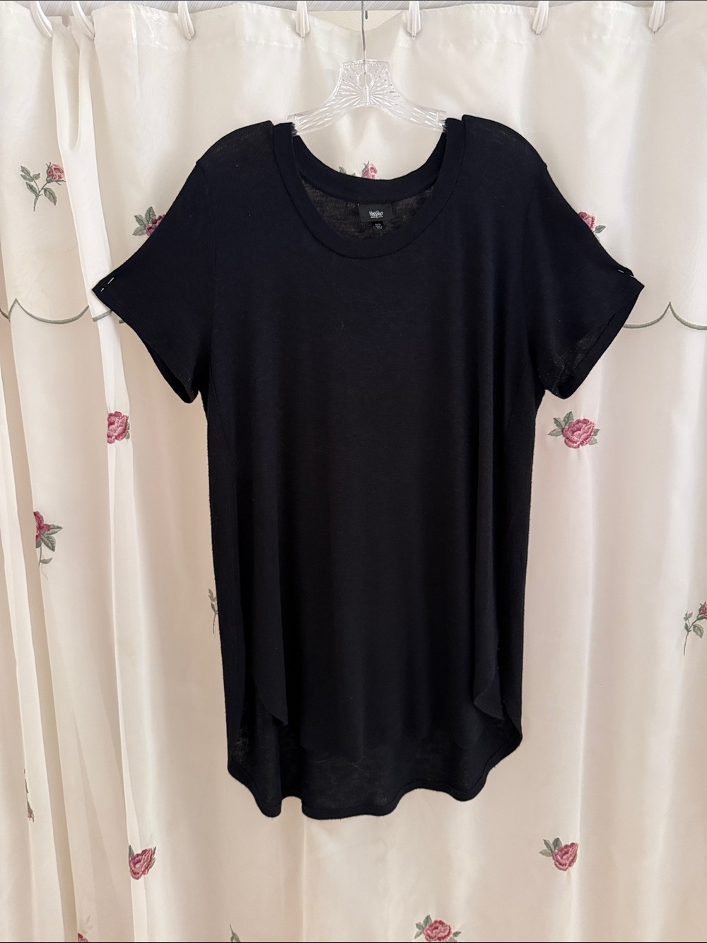 Massimo Black Knit Short-Sleeve Tunic